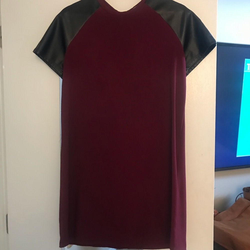 Charlotte Russe faux leather short sleeve dress